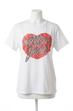 NEW CHASER elton john script logo heart graphic tee in white